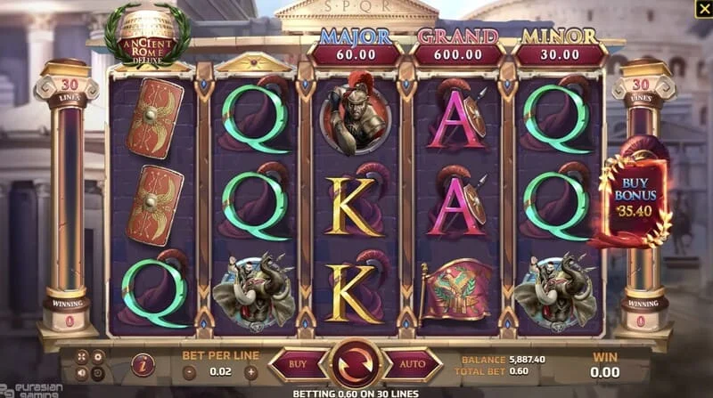 Ancient Rome Deluxe AI – játékmenet nyerővonalon