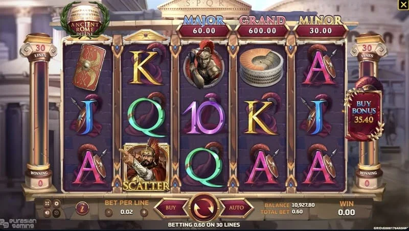 Ancient Rome Deluxe AI – Scatter és Free Spins